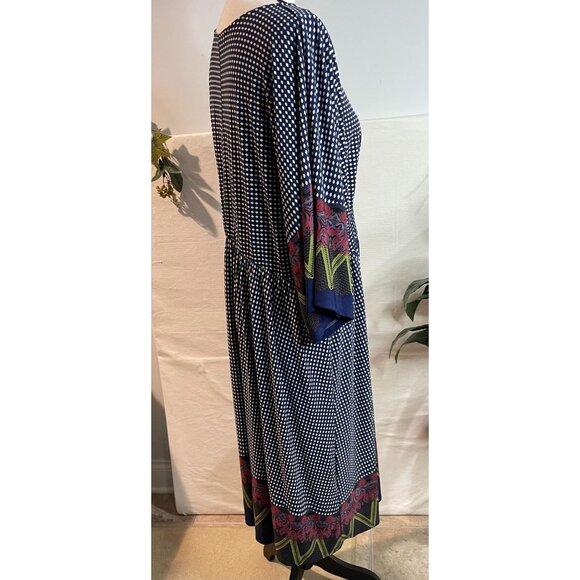 East Adeline Size 3X Boho Kimono Momen's Sleeve Midi Dress V-Neck - Picture 2 of 16